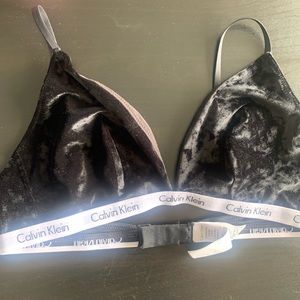 Calvin Klein Unlined Velvet Triangle Bra